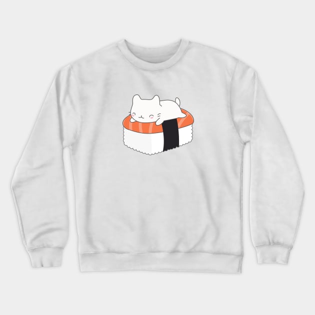 Kawaii Sushi Cat T-Shirt Crewneck Sweatshirt by happinessinatee